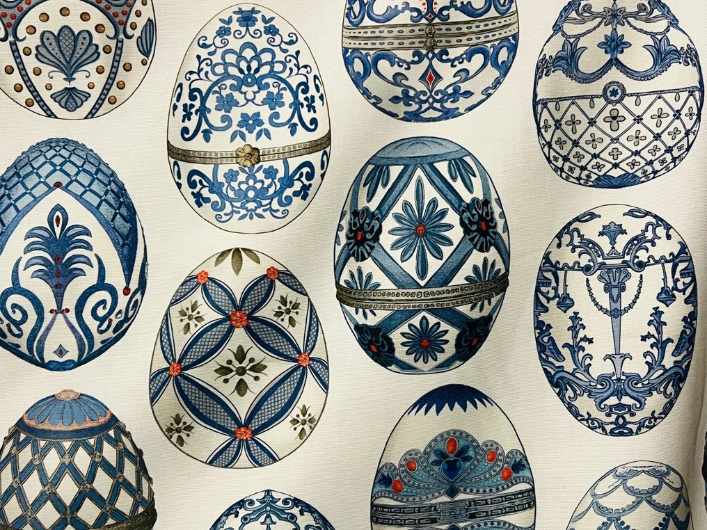 Αποκλειστικό ύφασμα πιστοποιημένο με το πρότυπο Oeko-tex - Σχεδιασμός αυγών Fabergè - Ύφασμα ταπετσαρίας  - 300 cm - 280 cm #2.1