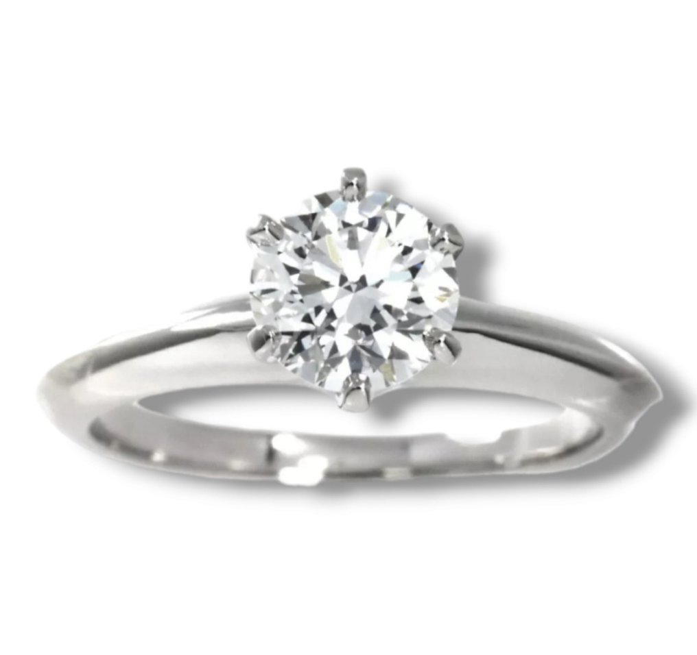 Tiffany & Co. - Pierścionek Tiffany & Co. Okrągły platynowy pierścionek zaręczynowy z diamentem 1,08 karata F/VS2 -  1.08ct. tw. Diament  (Naturalny) #1.1