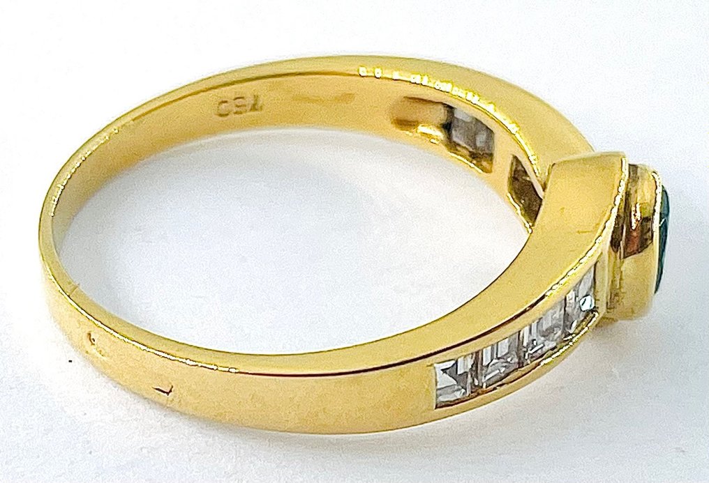 Gyűrű - 18 kt. Sárga arany Smaragd - Gyémánt #3.1