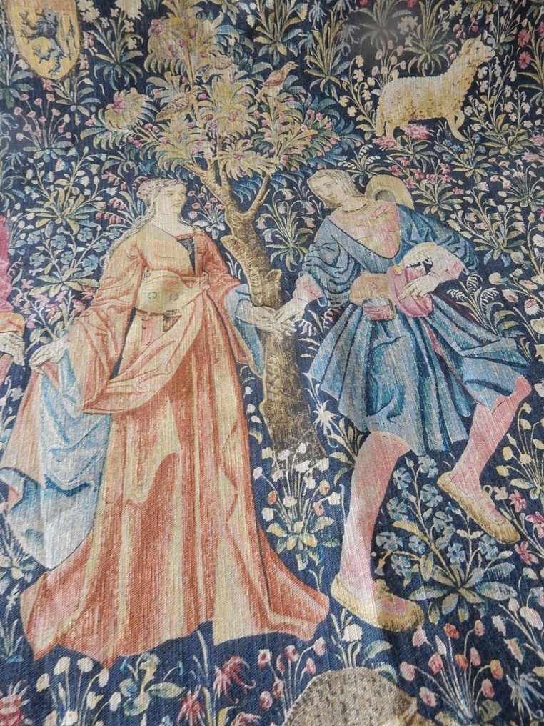Superb and large tapestry "La Danse" 190 cm x 112 cm "Artis Flora". - Gobelin  - 1.12 m - 1.9 m #3.1
