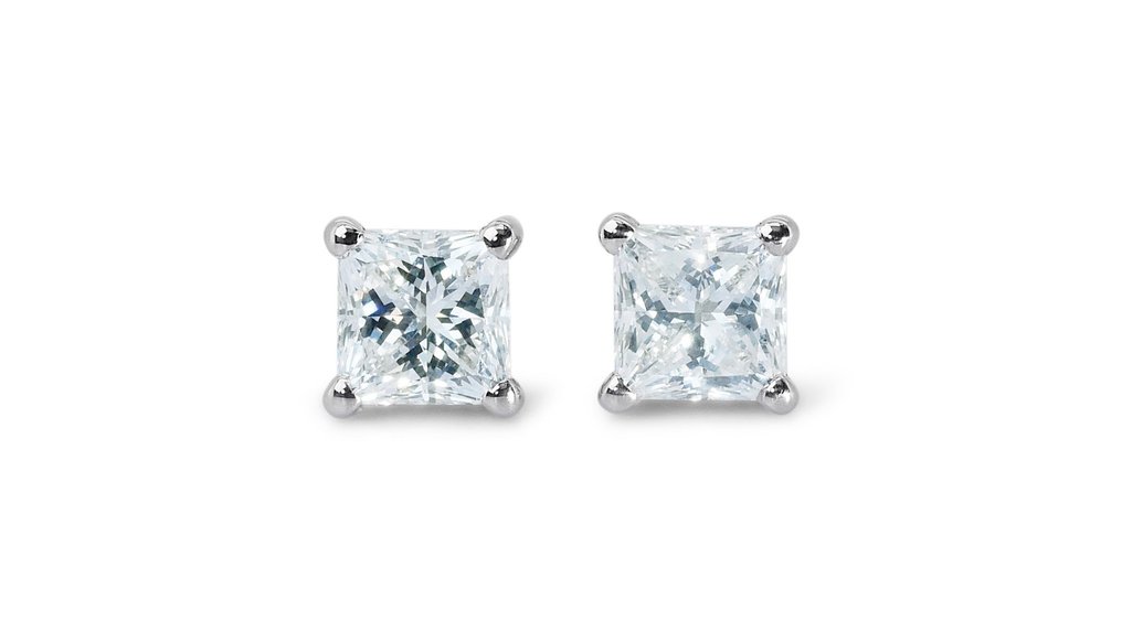 - 2.00 Total Carat Weight - - Earrings - 18 kt. White gold -  2.00 tw. Diamond  (Natural)  #1.1