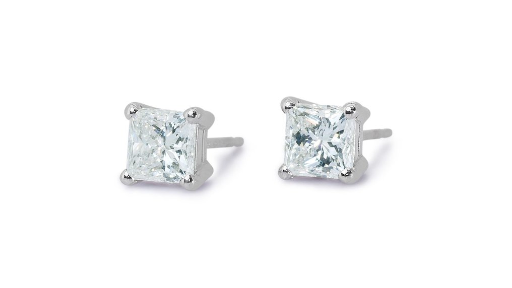 - 2.00 Total Carat Weight - - Earrings - 18 kt. White gold -  2.00 tw. Diamond  (Natural)  #2.1