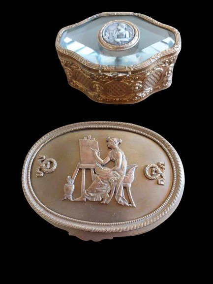 Armand Bargas - 珠宝盒 (2) - 水晶, 骨, 黄铜, 黄铜色 #1.1