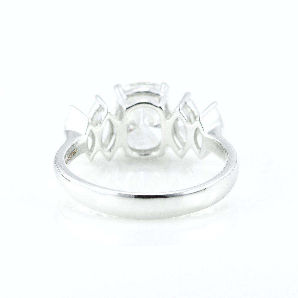 Ring - 14 kt. White gold -  2.28ct. tw. Diamond  (Lab-grown) - Diamond - Five stone ring #1.2
