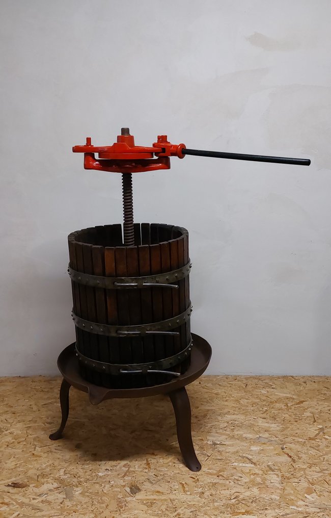 Antique wooden grape press in good condition with alloy base - Working tool  #1.1