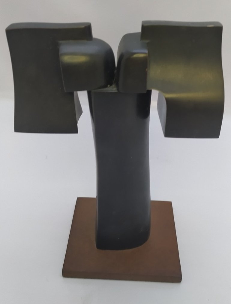 Jose Luis Sánchez (1926-2018) - Γλυπτό, Abstracción brutalista - 20.5 cm - Μπρούντζος #1.1