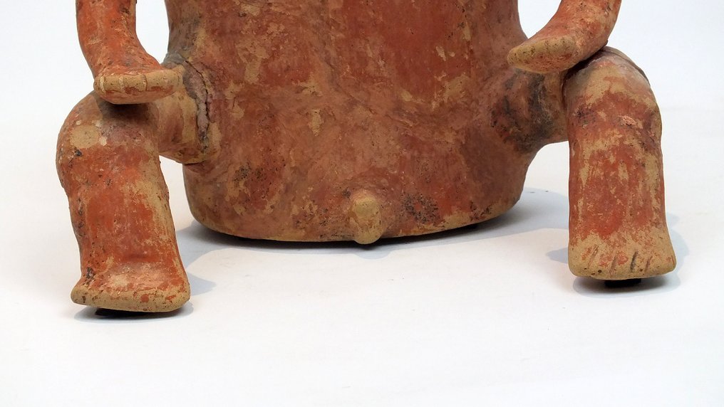 Præcolumbiansk Terrakotta Oldtidens præcolumbianske Quimbaya Keramik Abstrakt Figur, Ca. 800 til 1000 e.Kr. - 21 cm #3.2