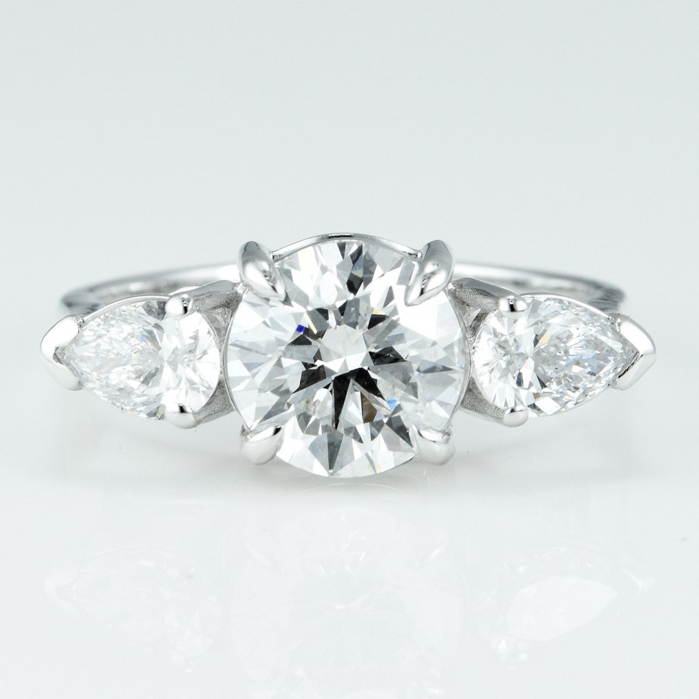 Ring - 14 karaat Witgoud -  2.65ct. tw. Diamant  (Lab-grown) - Diamant #1.1