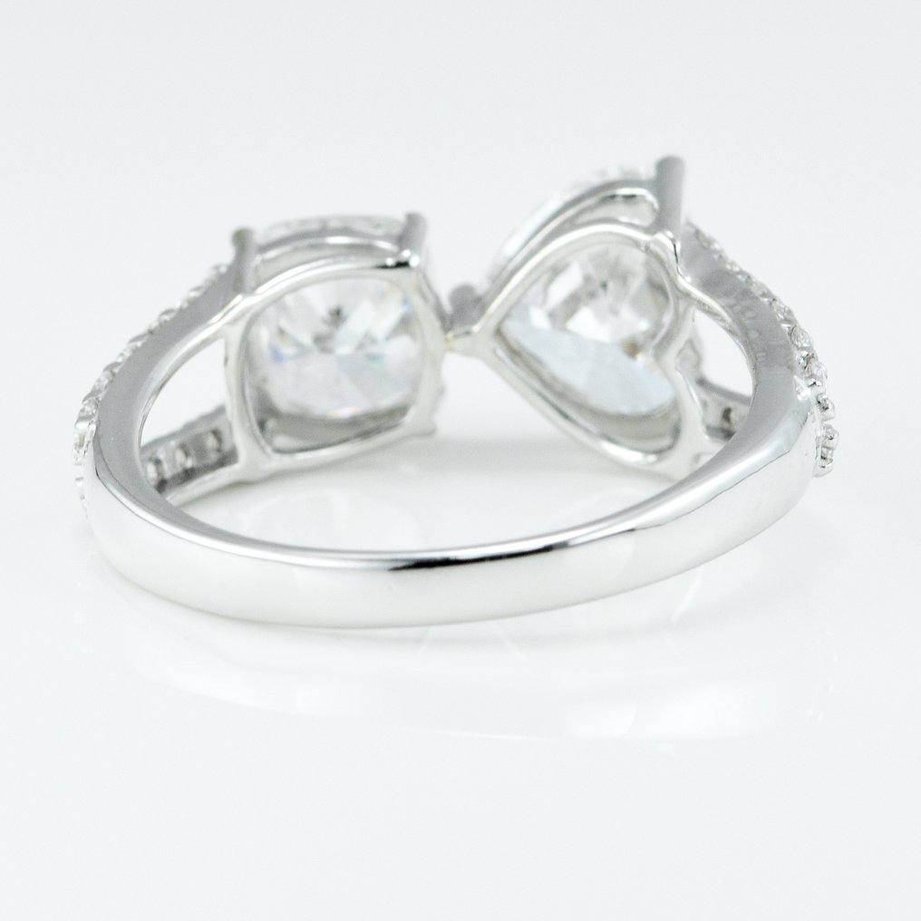 Ring - 14 kt. White gold -  2.86ct. tw. Diamond  (Lab-grown) - Diamond - toi et moi ring #1.2