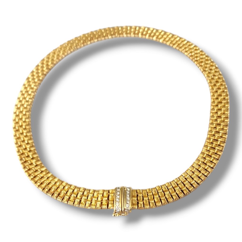 Halsband med hänge - 18 kt Gult guld -  2.16ct. tw. Diamant #1.1
