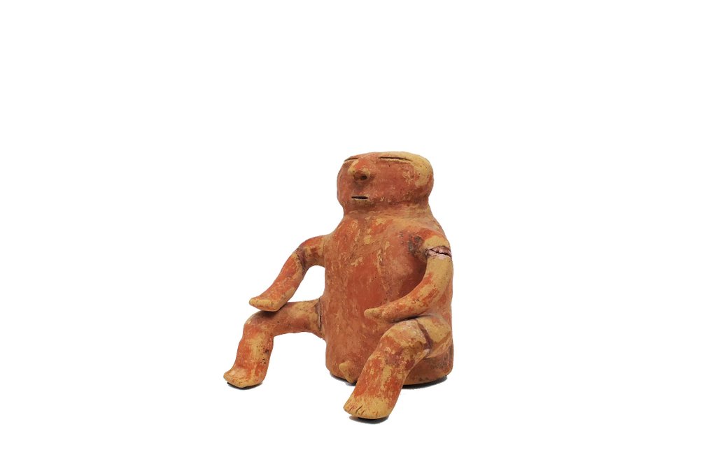 Präkolumbianisch Terracotta Antike präkolumbische Quimbaya-Keramik, abstrakte Figur, ca. 800 bis 1000 n. Chr. - 21 cm #1.1