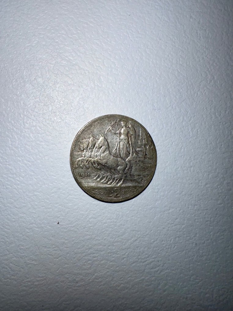 Italien, kungariket Italien. Vittorio Emanuele III di Savoia (1900-1946). 2 Lire / 10 Centesimi 1911 (4 monete) #2.1