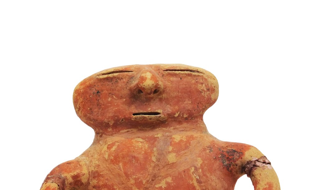 Pré-colombiano Terracota Antiga figura abstrata de cerâmica Quimbaya pré-colombiana, ca. 800 a 1000 DC. - 21 cm #2.2