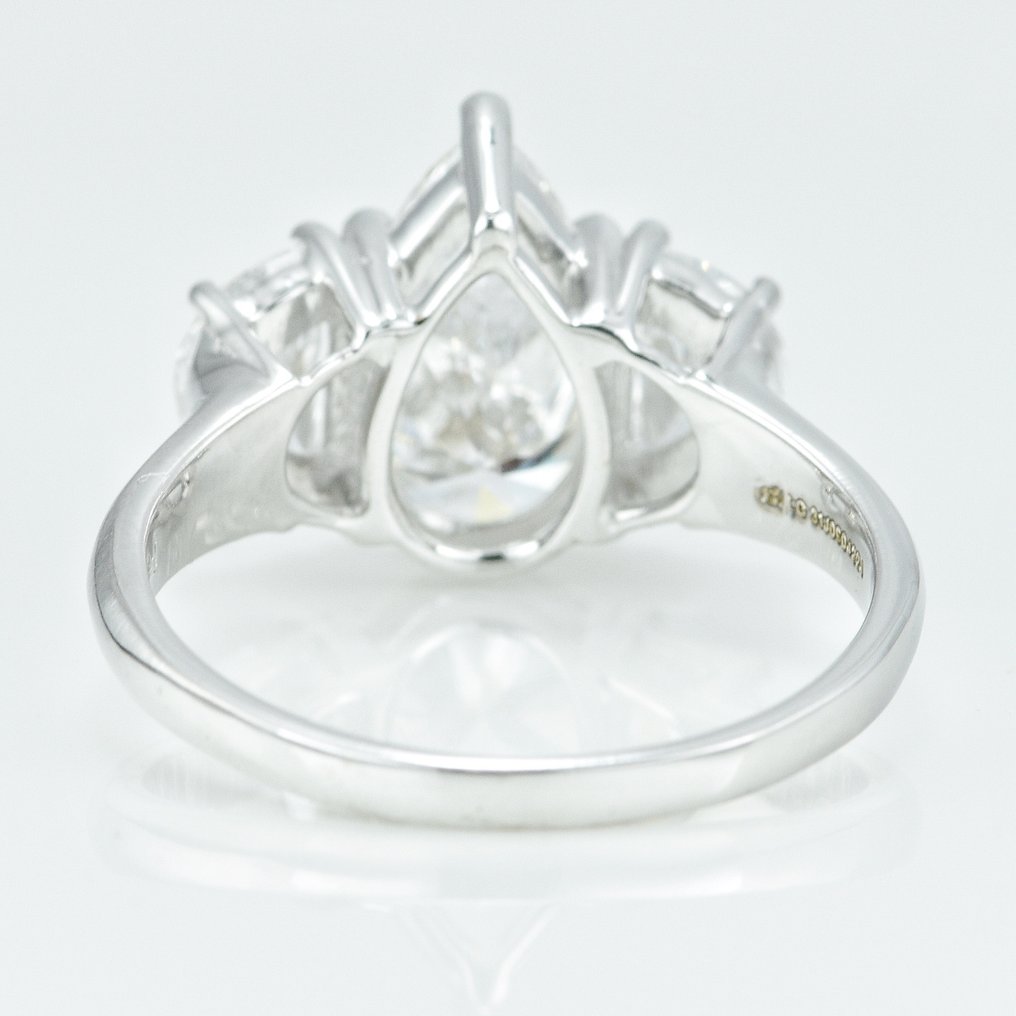 Anello - 14 carati Oro bianco -  2.95ct. tw. Diamante  (Coltivato in laboratorio) - Diamante - Anello con tre pietre #1.2
