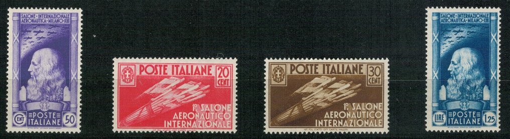 Koninkrijk Italië 1935 - 1e Airshow-serie cpl. (384/387), intact. - Sassone 2024 #1.1