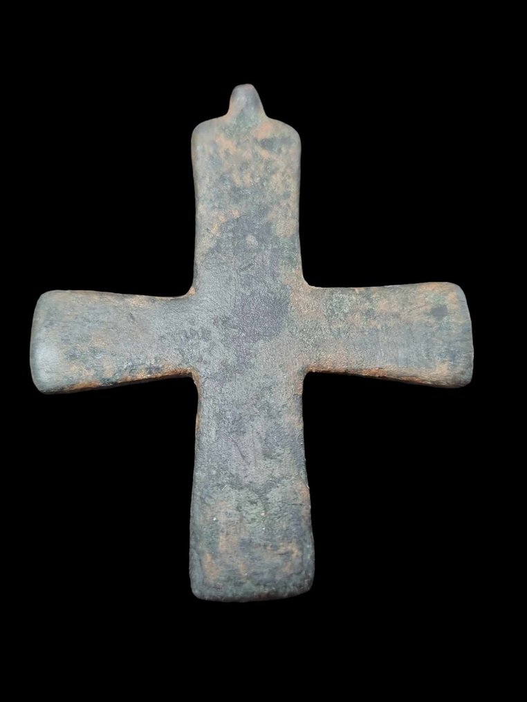 Byzantinisch Bronze, X Kreuz mit Punkten, selten Kreuz - 53 mm  (Ohne Mindestpreis) #1.2