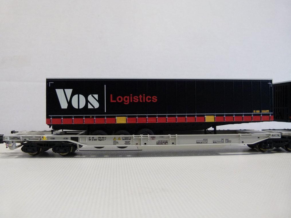 Roco H0 - 76417 - Set machetă tren cu vagon marfă (1) - Vagon transport dublu "Vos Logtics" - DB, AAE #2.1