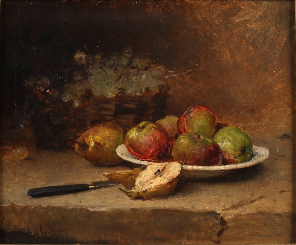 René Chrétien (1867-1945) - Nature morte aux pommes et aux raisins #1.1
