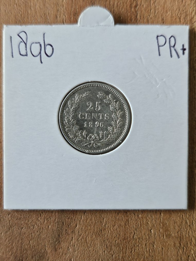 荷蘭. Wilhelmina (1890-1948). 25 Cents 1896 #1.1