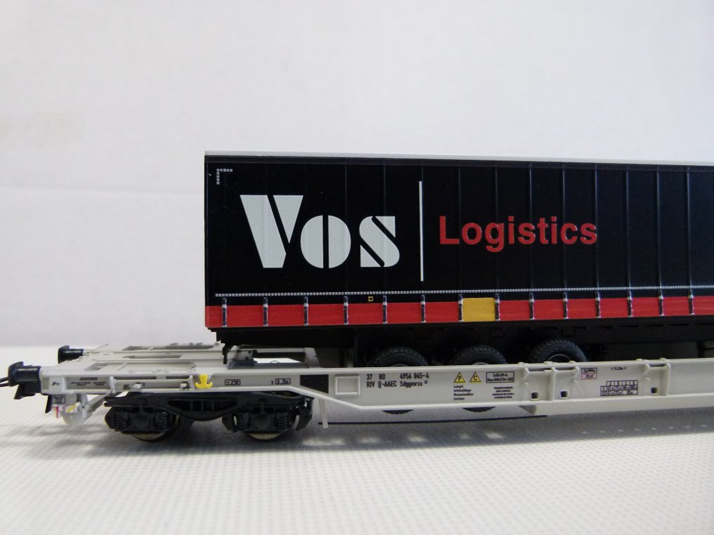 Roco H0 - 76417 - Set machetă tren cu vagon marfă (1) - Vagon transport dublu "Vos Logtics" - DB, AAE #3.1