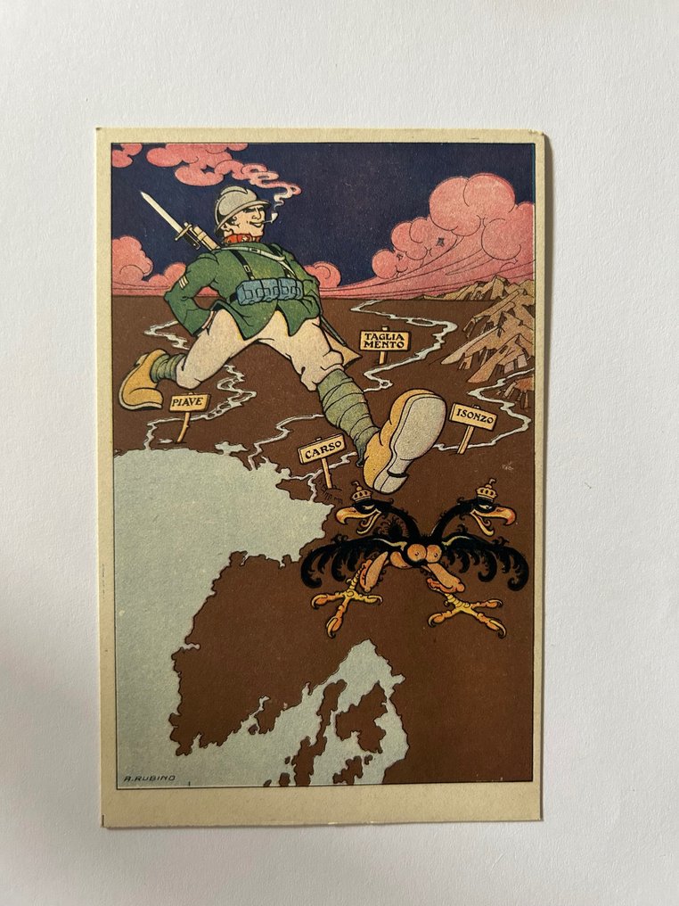 Italien - 1. verdenskrig, Militær, Guerra-tegninger til La Tradotta-udgaver - Postkortalbum (12) - 1919-1919 #1.2