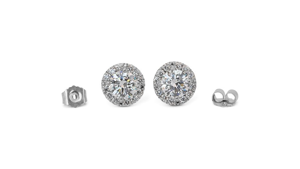 - 2.57 Total Carat Weight - - Earrings - 18 kt. White gold -  2.57ct. tw. Diamond  (Natural) - Diamond #2.2