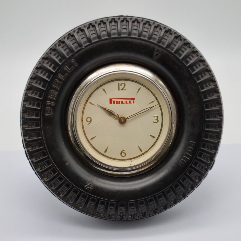 Clock - Pirelli - Italian Belted Advertising Clock from Pirelli - Rolle - 1950s Good Condition - 1950 #1.1