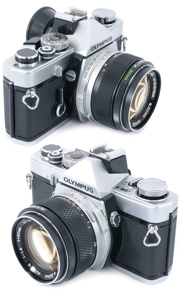 Olympus rare set: M-1 M1 + Zuiko 28mm + 50mm + 135mm + 200mm, hoods, caps, cases, Eyecup 1, Shoe 1, | Analogue camera #1.2