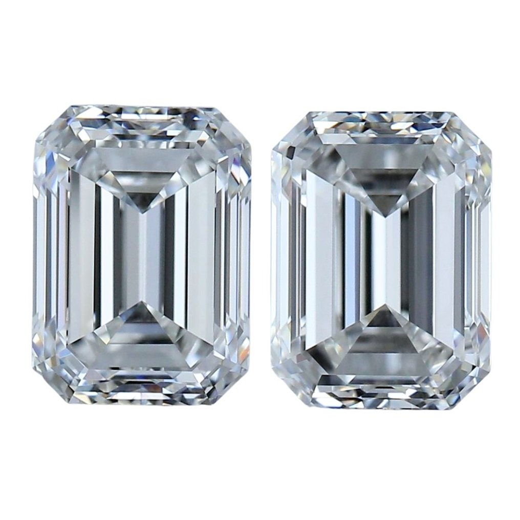 2 pcs Diamant  (Naturelle)  - 3.03 ct - Radiant - E, F - VVS1 - Gemological Institute of America (GIA) #1.1