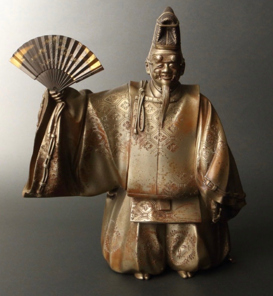 Wonderful  bronze sculpture of the old man - Snijwerk Brons - Japan #1.1