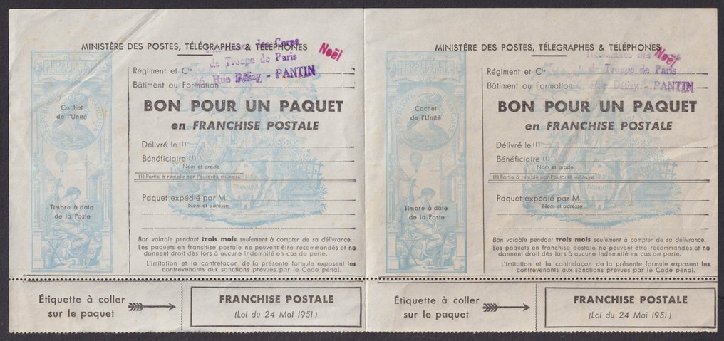 France 1901/1964 - Lot de FM entre le N° 1 et le N° 14 N**, N* et obl dont blocs et colis. Très beau - Yvert #2.1