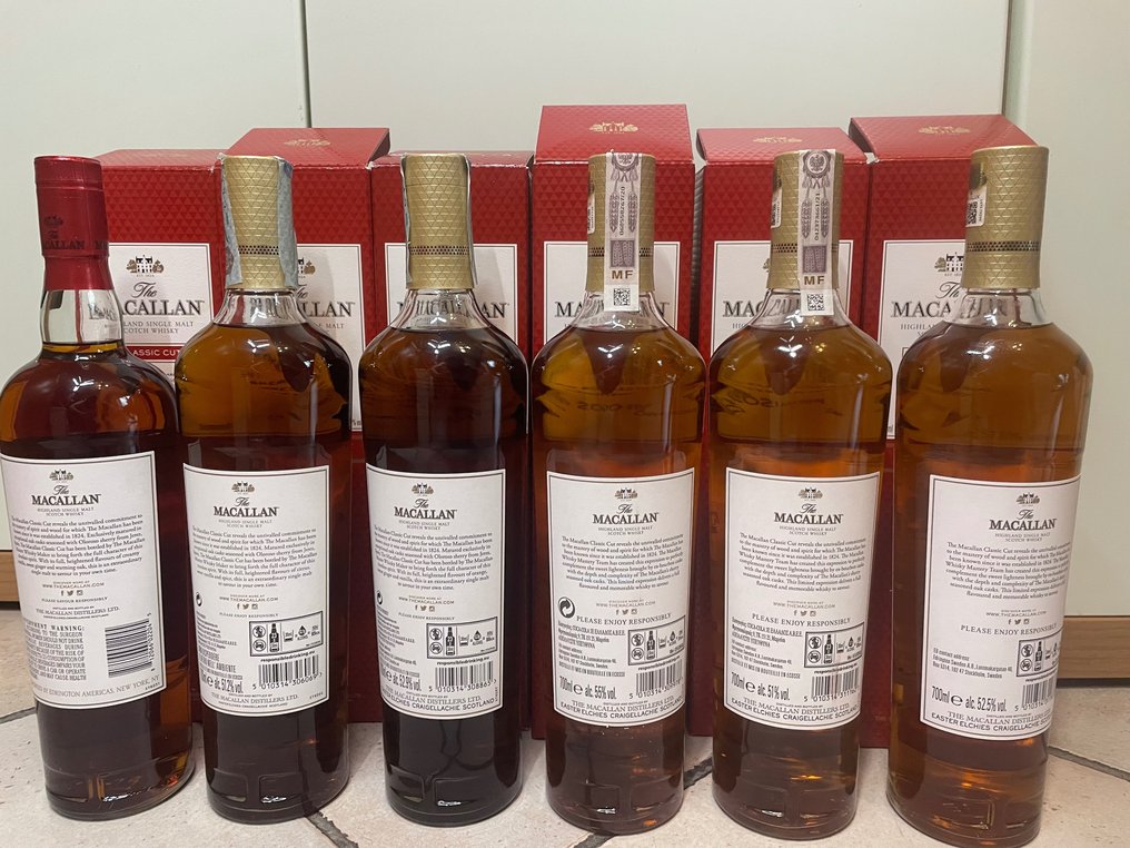 Macallan - Classic Cut 2017 - 2018 - 2019 - 2020 - 2021 - 2022 - Original bottling  - 700ml - 6 bouteilles #2.1