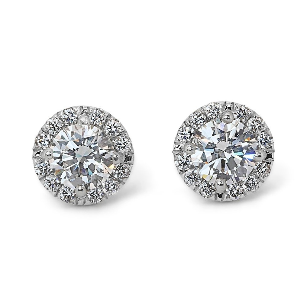 - 2.57 Total Carat Weight - - Earrings - 18 kt. White gold -  2.57ct. tw. Diamond  (Natural) - Diamond #1.1