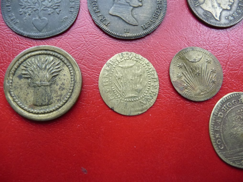 Germany. Gettoni francesi di Luigi XV e XVI + Antichi stati tedeschi ...