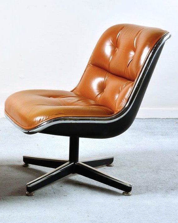 Knoll - Charles Pollock - 椅 - 塑料, 皮革 #1.1