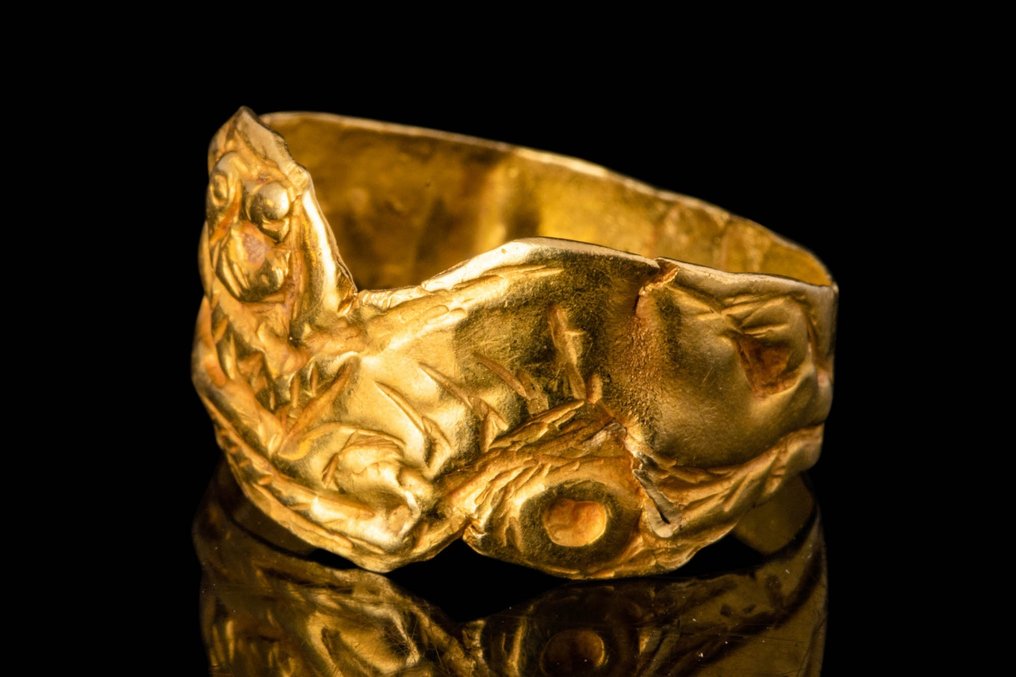 Skythisch Gold Fingerring | Löwenkrieger - 18 mm #2.1