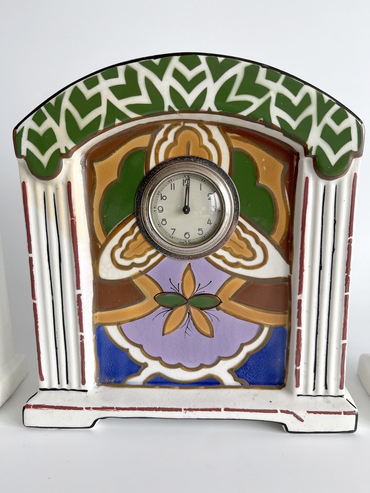 壁炉架时钟 -  艺术装饰 陶器 - 1920-1930 #2.1