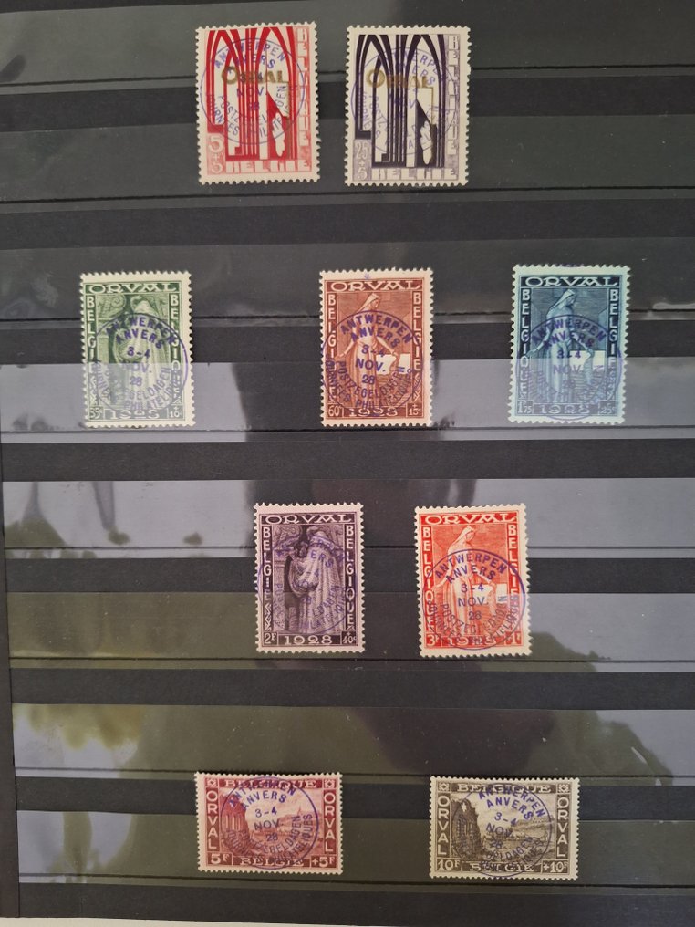 Belgium 1928 - Első Orval lenyomattal Postage Stamp Days Antwerpen - OBP 266A/66K #1.1
