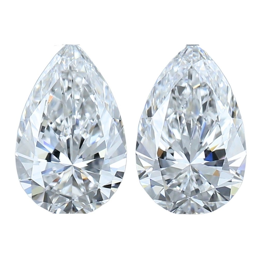 2 pcs Diamant  (Natur)  - 1.41 ct - Pære - E - VVS2 - Gemological Institute of America (GIA) #1.1