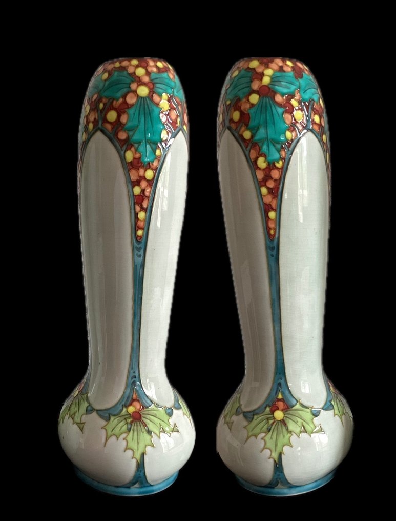 Keramis Boch - Wazon (2) -  Model 725 - Dekor 264 - 1881/1920  - Ceramika #1.1