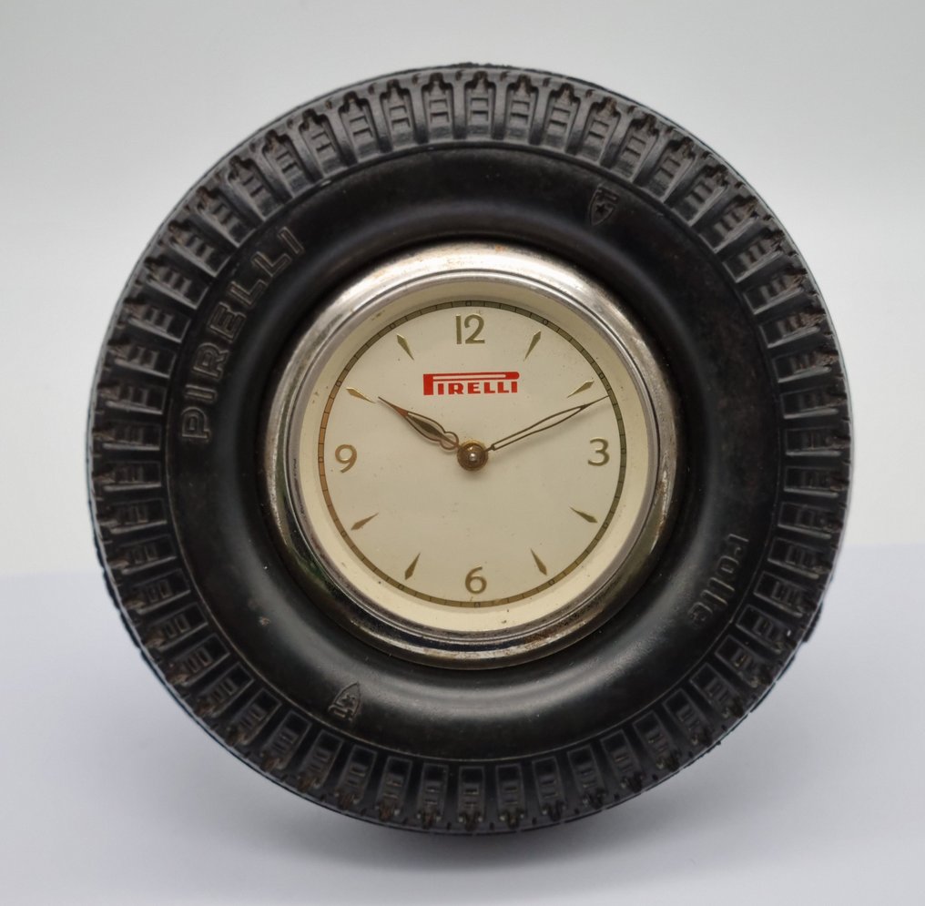 Clock - Pirelli - Italian Belted Advertising Clock from Pirelli - Rolle - 1950s Good Condition - 1950 #1.2