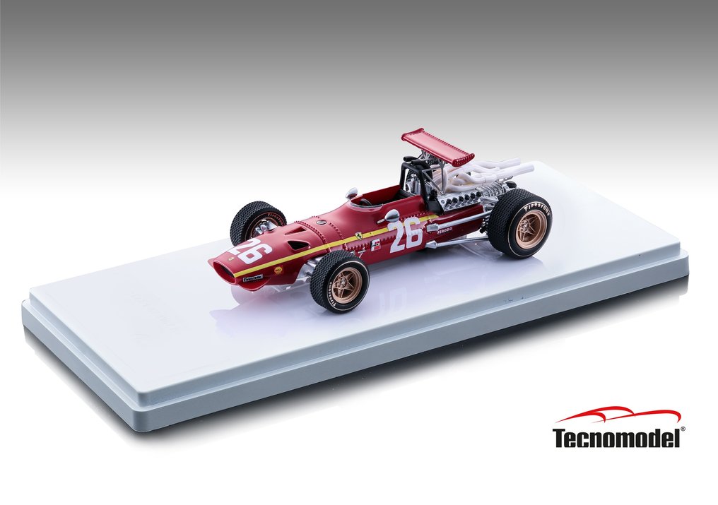 Tecnomodel 1:43 - Voiture de course miniature  (4) - Lot 4pcs Ferrari 312 F1/68 GP Season 1968 (France/Dutch/Germany/USA) - TM43-18ABCD #1.0