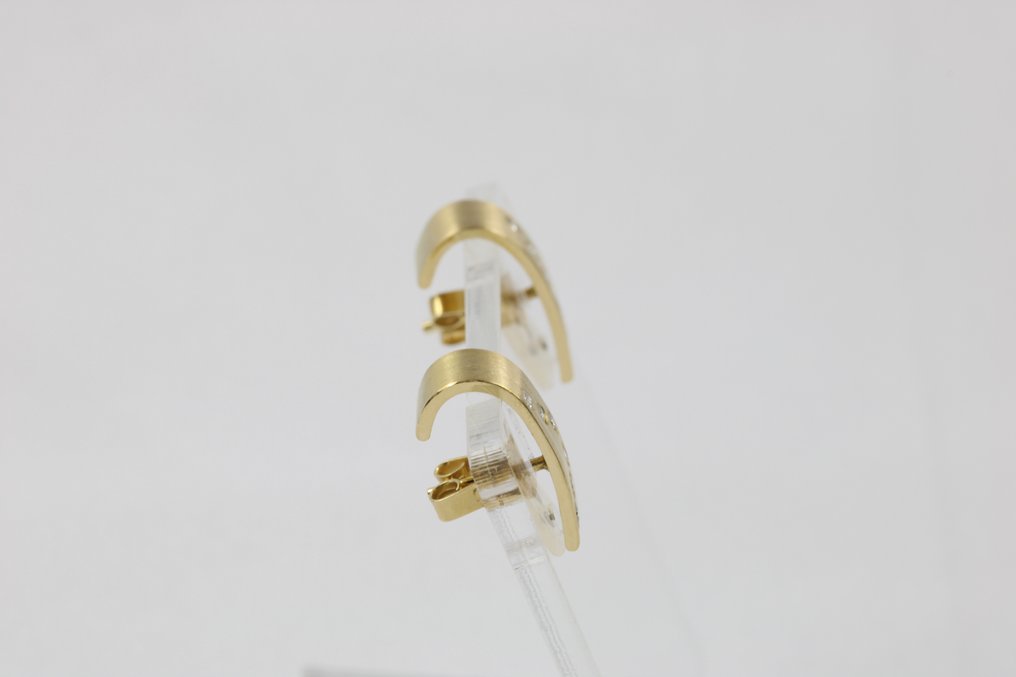 耳环 - 18K包金 黄金 -  0.24 tw. 钻石  #2.2