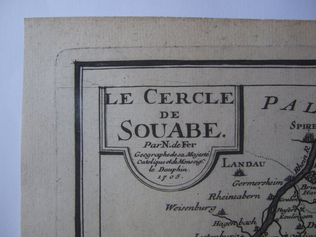 Europa - Alemanha / Suábia / Schwaben / Ulm / Konstanz / Seckingen / Rheinfeld / Waldshut / Lauffenburg /; De Fer - Le Cercle de Souabe, Plan de la Ville d'Ulm, Les quatre Villes Forestiers - 1701-1720 #2.2