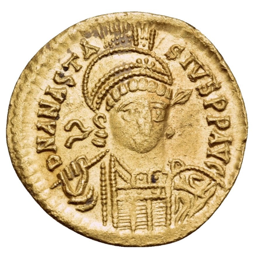 Byzantinisches Reich. Anastasius I. (491-518 n.u.Z.). Solidus Constantinople, 4th officina (Δ), 491-498 #2.1