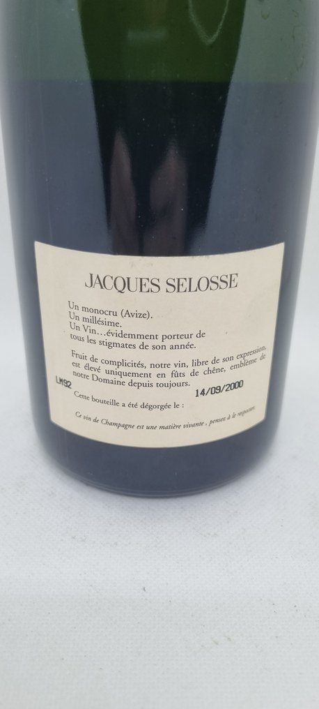 1992 Jacques Selosse, Millesime - Σαμπάνια Brut - 1 Î¦Î¹Î¬Î»Î· (0,75L) #2.1