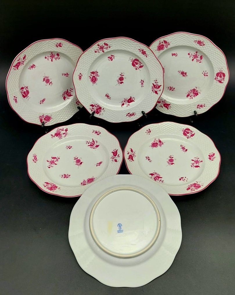 Herend - Plato (6) - Nanchino Bouquet Pink - Oro, Porcelana #1.1