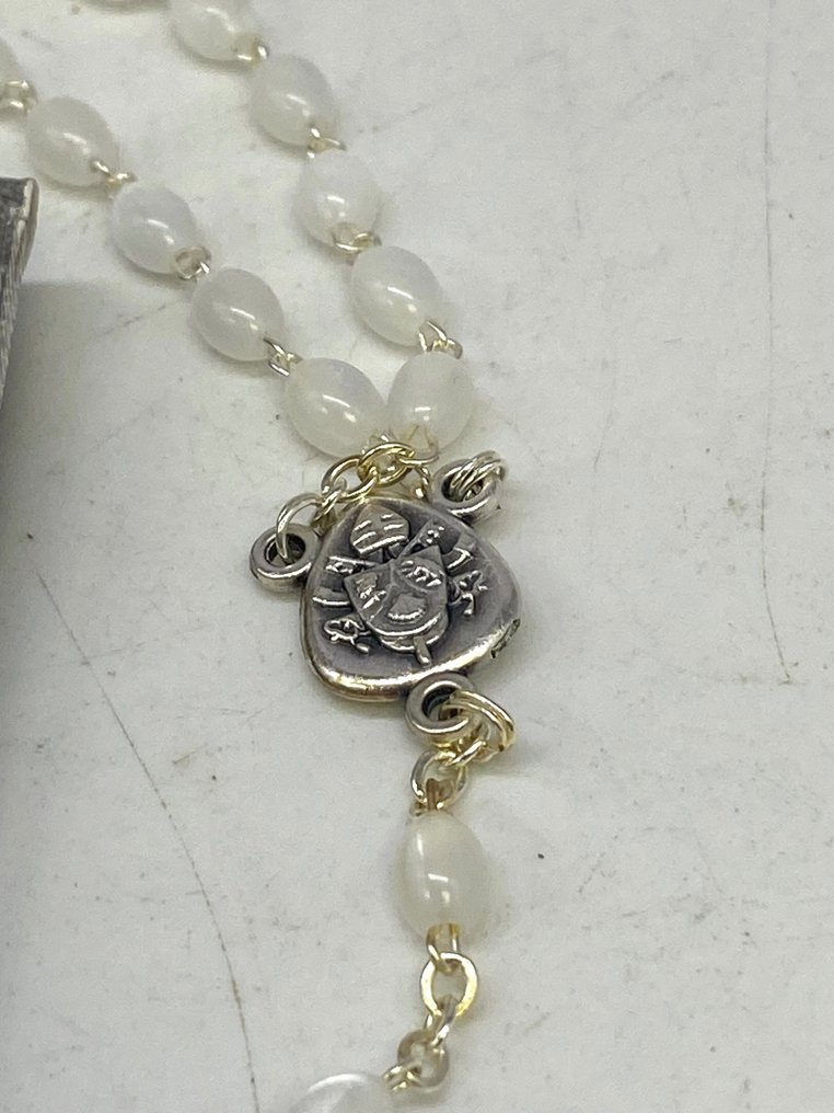  Rosary - Rosary of Pope Benedict XVI donated and blessed silvered - see existing and mother of pearl - 2000-2010  #2.1