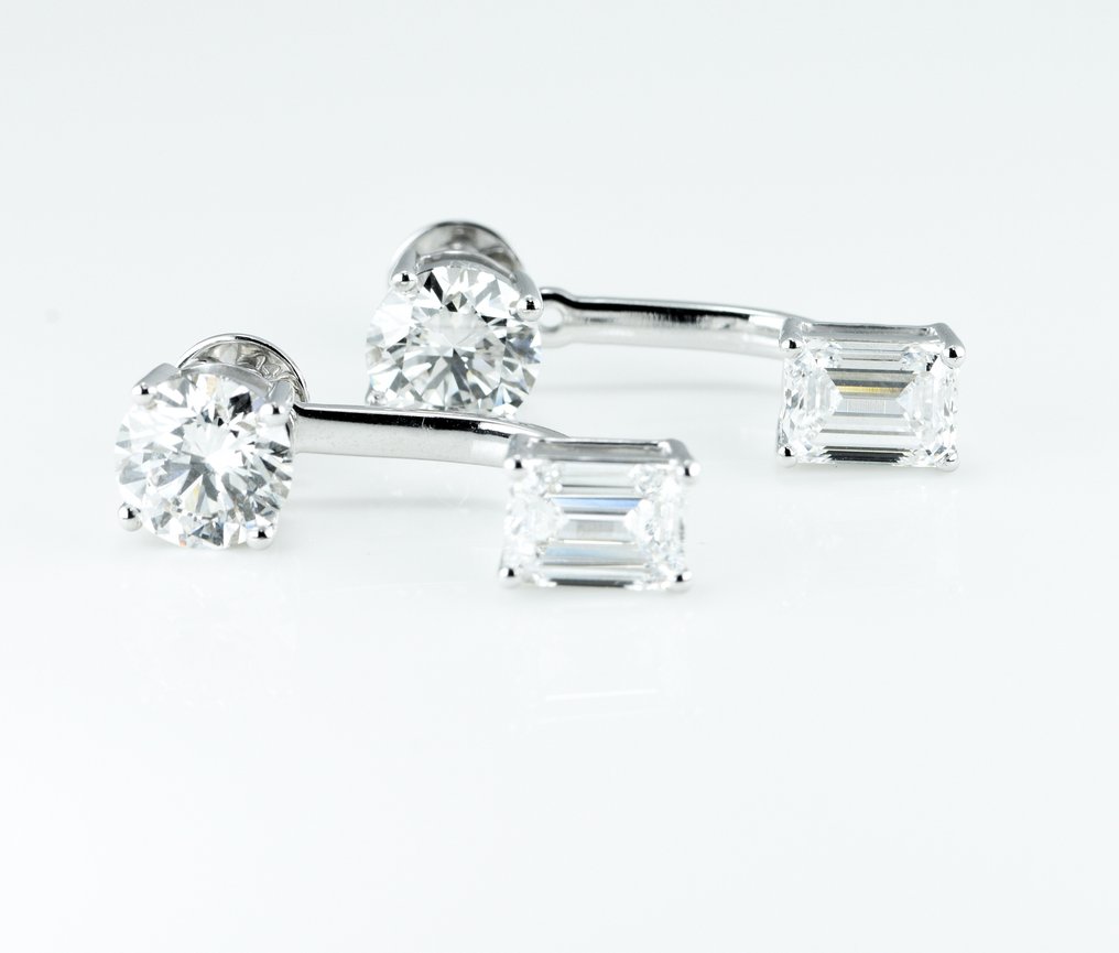 Pendientes - 14 quilates Oro blanco -  8.67ct. tw. Diamante  (Lab-grown) - Diamante #1.1