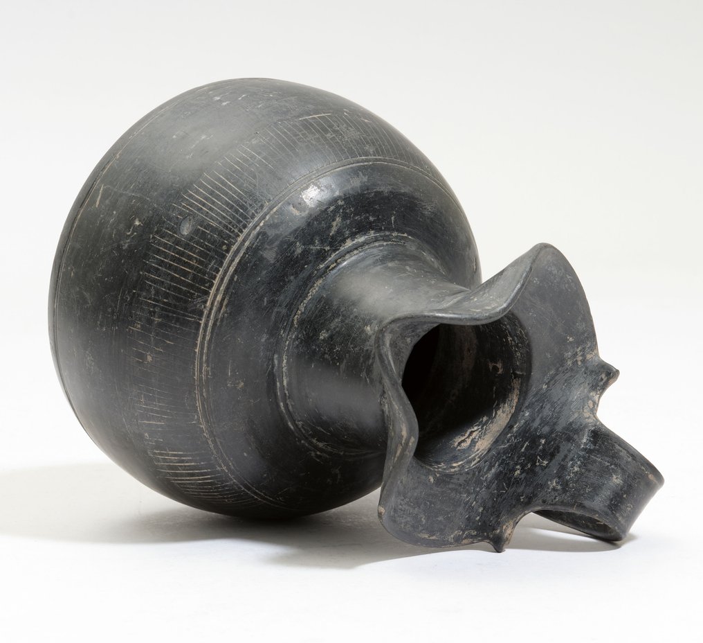 Etrusco Terracota Oinochoe de cerámica de Bucchero - 20.9 cm #3.3